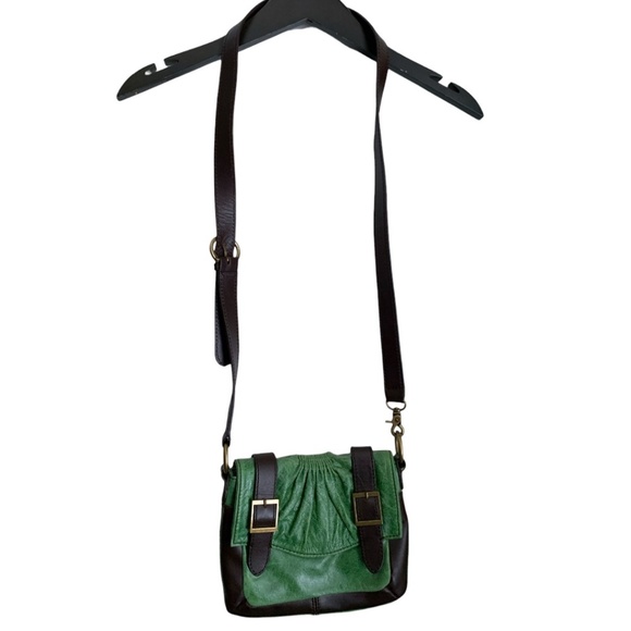 Vintage Y2K Kate Landry Purse Green Brown Crossbody Fairycore Boho - Picture 5 of 9